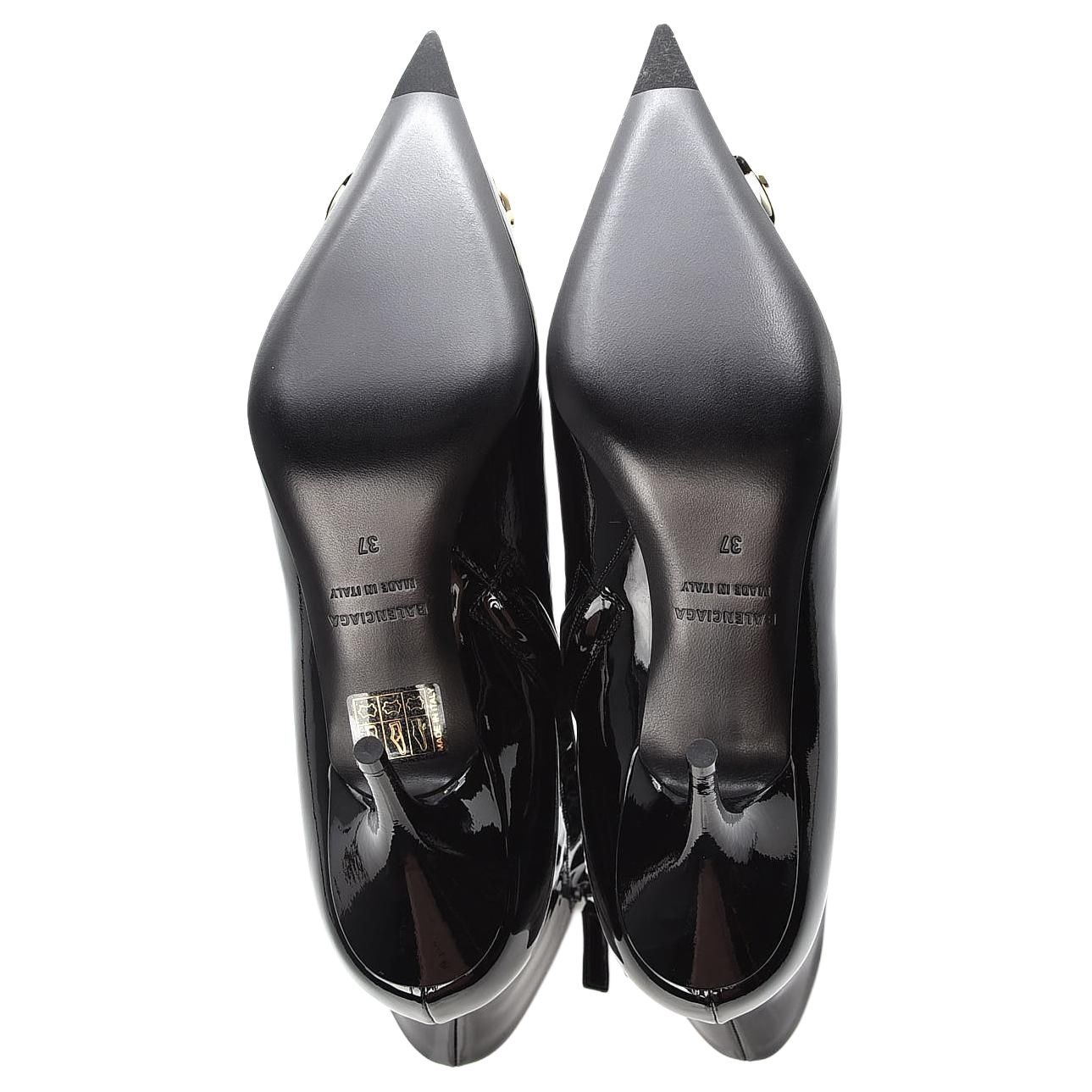 Cheap (Women) Balenciaga Leather Pointed Toe Slip-On Ankle Boot 5cm 'Black' 579322WA9811088