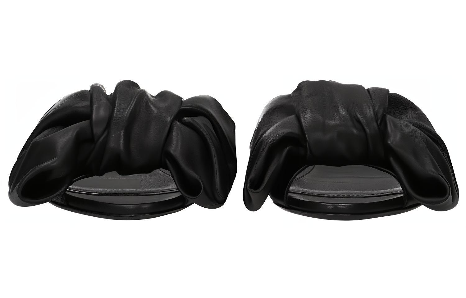 Purchase 巴黎世家 Balenciaga 女款黑色皮革涼鞋