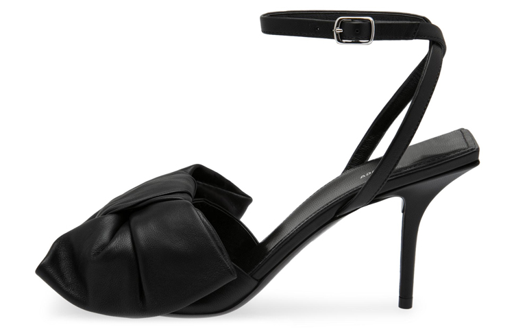 (Women) Balenciaga Leather Sandal with Bow Detail 'Black' 579294WAWN01000