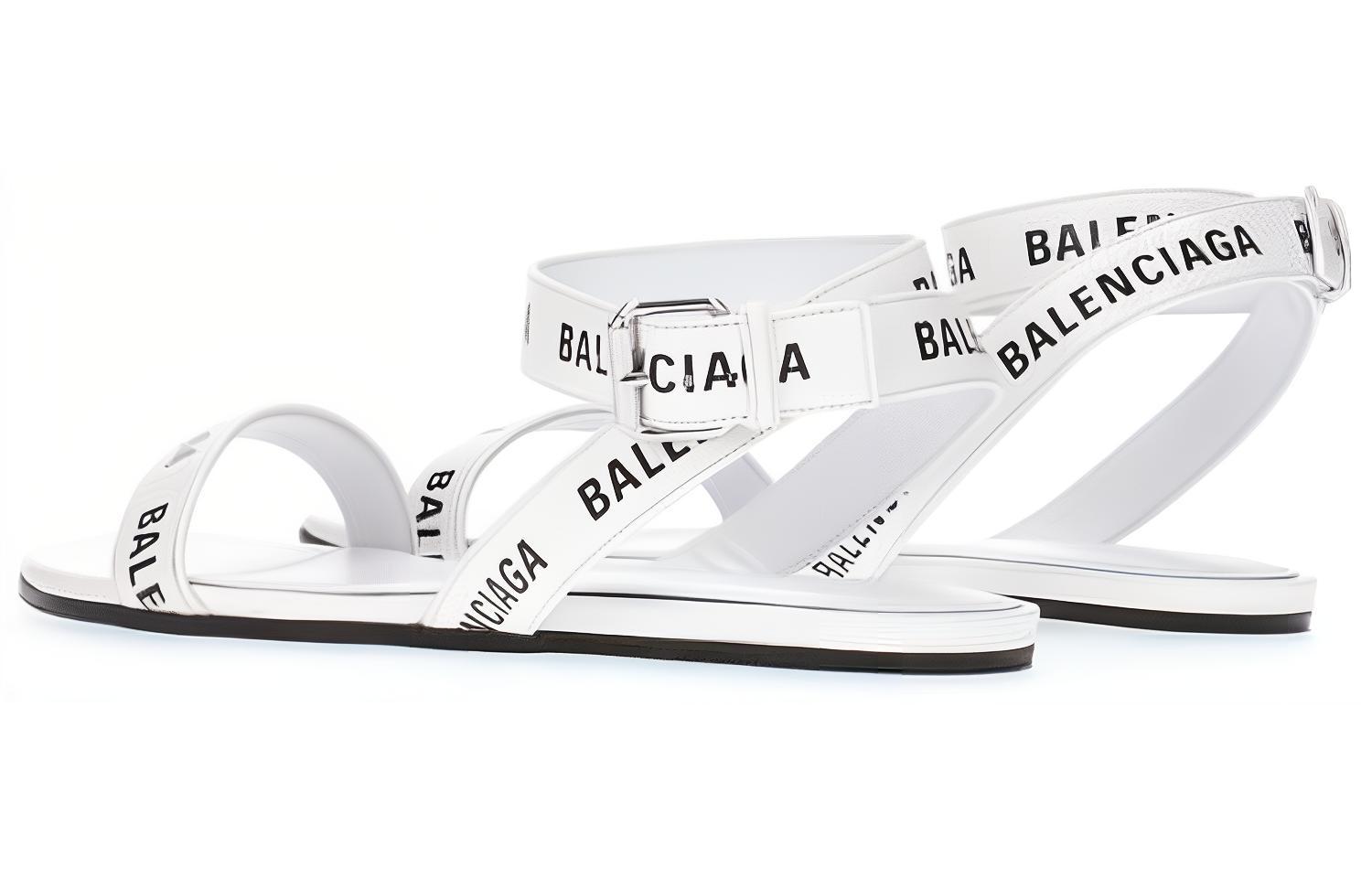 (W) Balenciaga Leather Sandals 'White' 圖 3