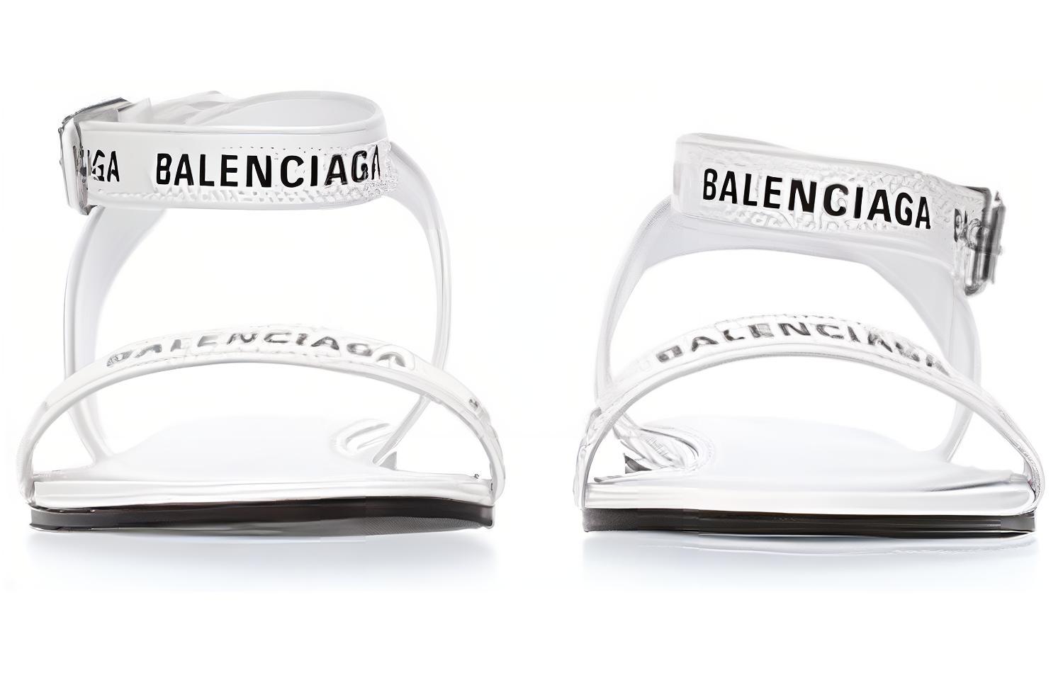 (W) Balenciaga Leather Sandals 'White' 圖 4