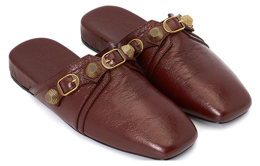 (W) Balenciaga Leather Simple CMFT Slide 'Burgundy' 圖 2