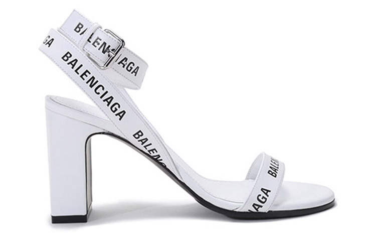 Order (W) Balenciaga Leren Slide Hoge Hak ''Wit Zwart Mode'' 630041WBAE19010