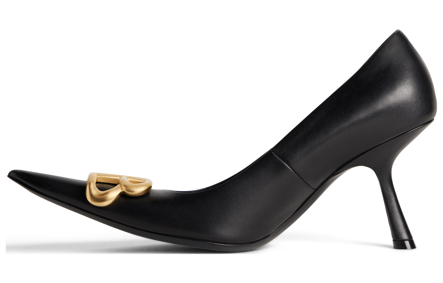 Buy (W) 巴黎世家 9厘米舒适黑色真皮高跟鞋 764357WCHA31080