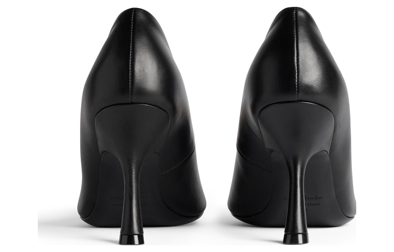 Shop (W) Balenciaga Talons Hauts en Cuir Stiletto 9cm Confort Noir 764357WCHA31080