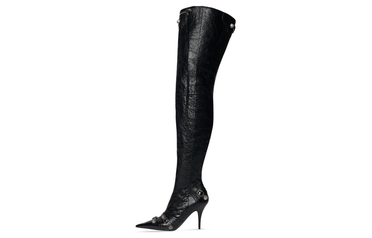 Buy (W) Balenciaga Leder Reißverschluss High-Top Stiefel ''Schwarz'' 742940WAD4E1081