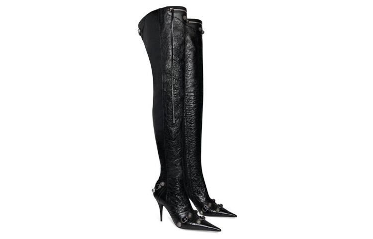 Lookbook (W) Balenciaga Leder Reißverschluss High-Top Stiefel ''Schwarz'' 742940WAD4E1081