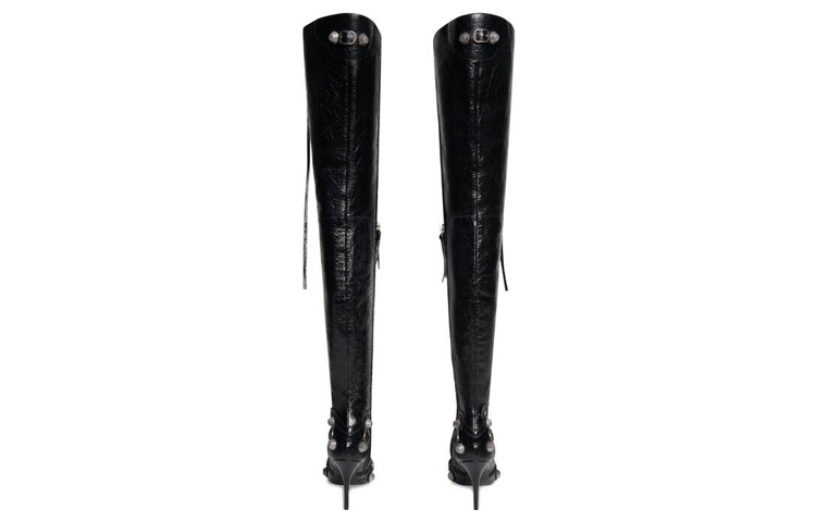 Purchase (W) Balenciaga Leder Reißverschluss High-Top Stiefel ''Schwarz'' 742940WAD4E1081