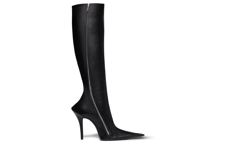 Order (W) Balenciaga Leder Stiefel mit Absatz und Reißverschluss ''Schwarz'' 747611WBCW01000