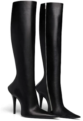 (W) Balenciaga Leder Stiefel mit Absatz und Reißverschluss ''Schwarz'' 747611WBCW01000 Lookbook (W) Balenciaga Leder Stiefel mit Absatz und Reißverschluss ''Schwarz'' 747611WBCW01000