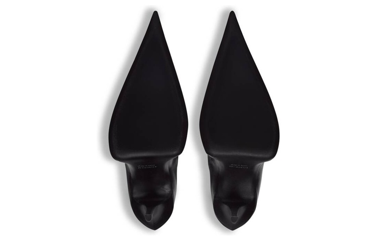 Sizing (W) Balenciaga Leder Stiefel mit Absatz und Reißverschluss ''Schwarz'' 747611WBCW01000