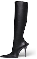 (Women) Balenciaga Leather Zip High-Heeled Boots 'Black' 747611WBCW01000 (Women) Balenciaga Leather Zip High-Heeled Boots 'Black' 747611WBCW01000