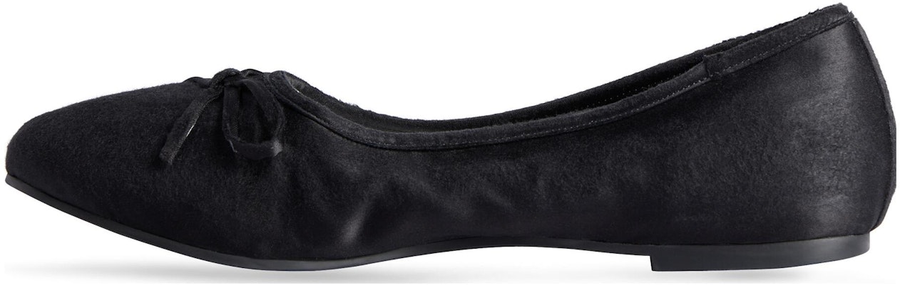 (Women) Balenciaga Leopold Ballerina Black Satin 748222W2H821000 Buy (Women) Balenciaga Leopold Ballerina Black Satin 748222W2H821000