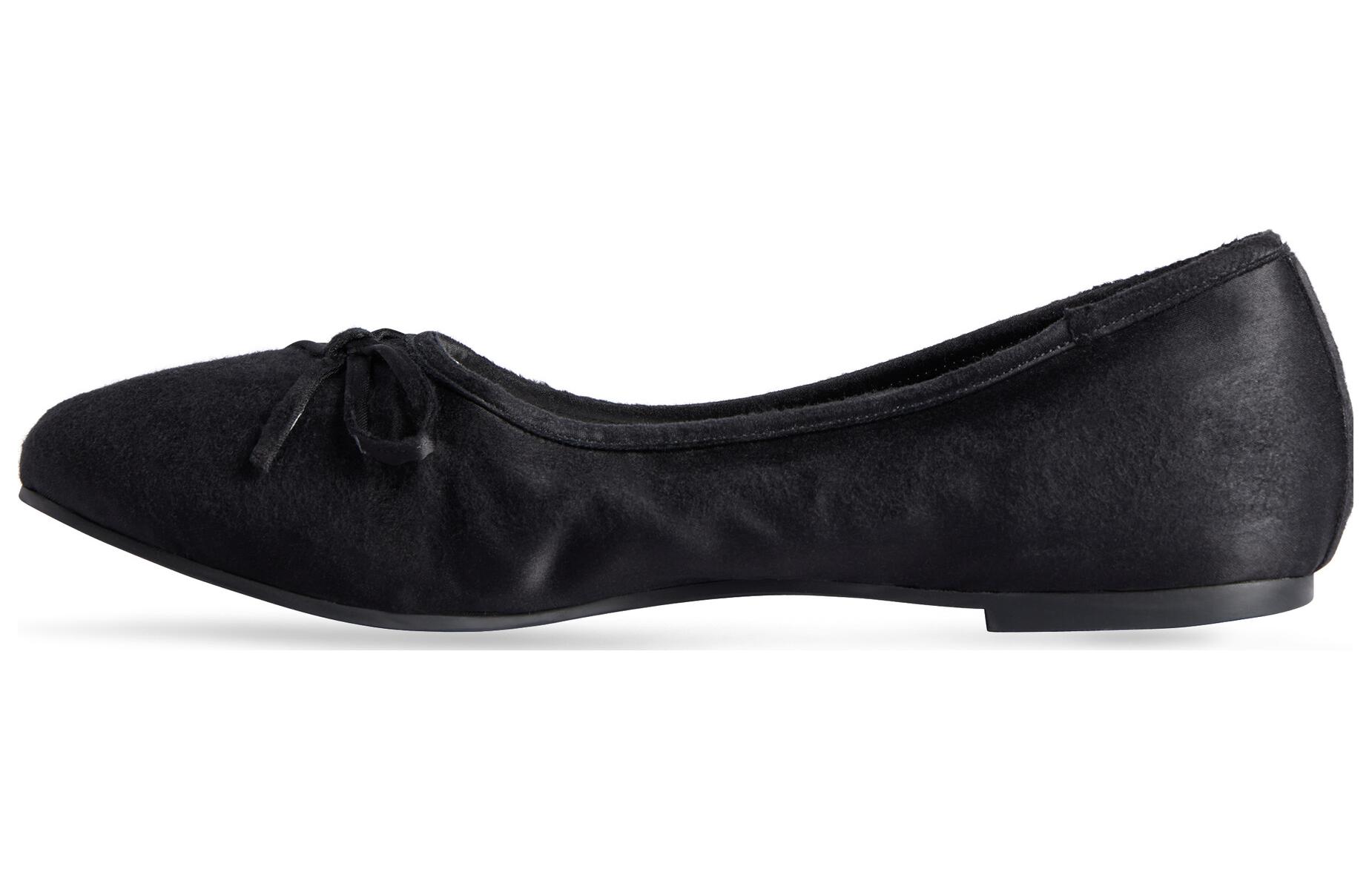 (Women) Balenciaga Leopold Ballerina Black Satin 748222W2H821000