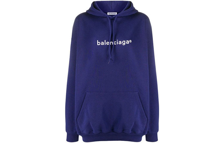 (Women) Balenciaga Letter Logo Navy Blue Casual Sweatshirt 578135TIV551195