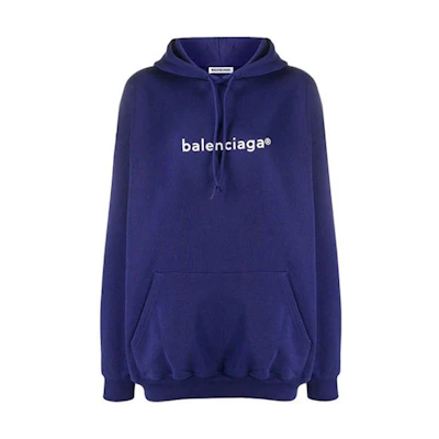 (Women) Balenciaga Letter Logo Navy Blue Casual Sweatshirt 578135TIV551195