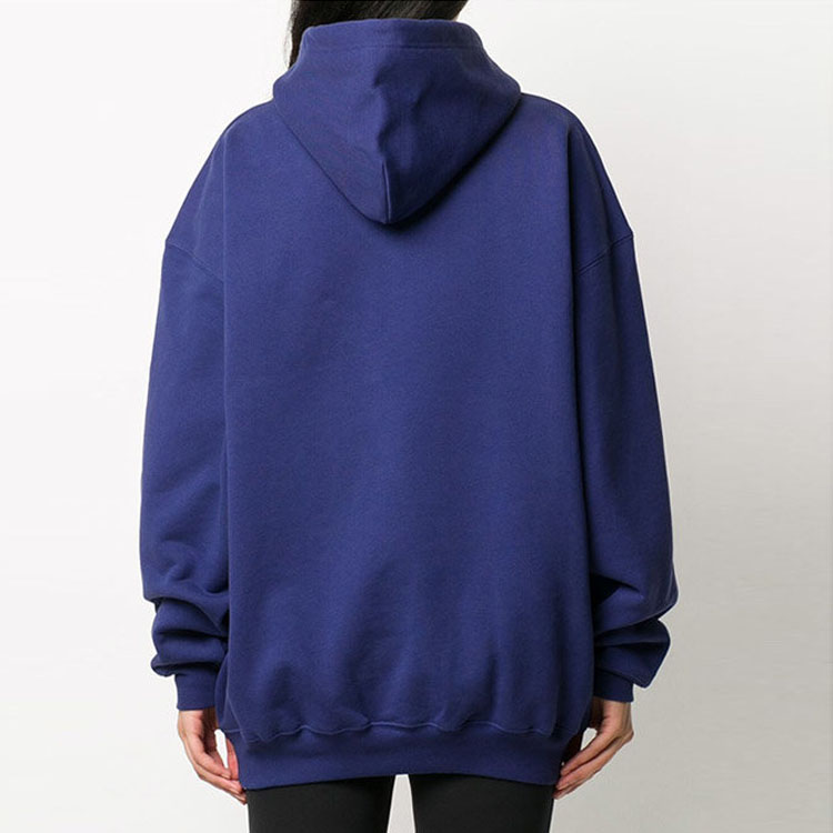 Shop (W) Balenciaga Letter Logo Baju Sejuk Kasual Biru Navy 578135TIV551195