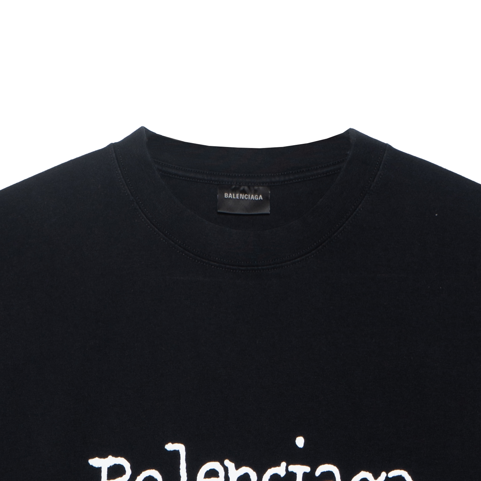 (Women) Balenciaga Letter Print Crew Neck Short Sleeve T-Shirt Women - Black 641655TNVE71197 圖 6