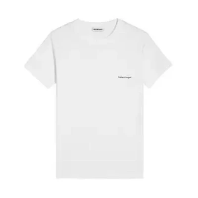 (Women) Balenciaga Letter Print Crew Neck T-Shirt Regular Fit Women’s White. 556107TYK289000
