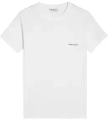 (Women) Balenciaga Letter Print Crew Neck T-Shirt Regular Fit Women’s White. 556107TYK289000 Order (Women) Balenciaga Letter Print Crew Neck T-Shirt Regular Fit Women’s White. 556107TYK289000