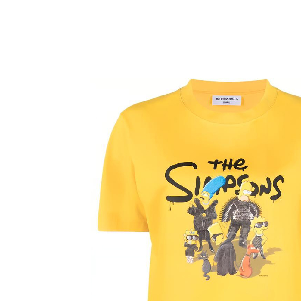 (Women) Balenciaga Letter Print Graphic Tee Short Sleeve Yellow T-Shirt. 670943TLVG70720 圖 6