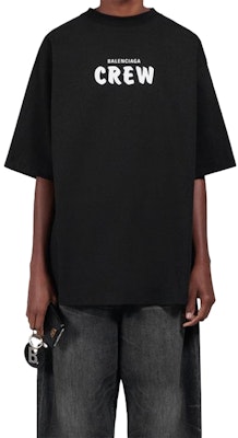 (Women) Balenciaga Letter Print Oversized Short Sleeve T-Shirt Women Black 620941TIV741070 Shop (Women) Balenciaga Letter Print Oversized Short Sleeve T-Shirt Women Black 620941TIV741070