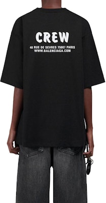 (Women) Balenciaga Letter Print Oversized Short Sleeve T-Shirt Women Black 620941TIV741070 Purchase (Women) Balenciaga Letter Print Oversized Short Sleeve T-Shirt Women Black 620941TIV741070