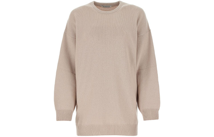 (Women) Balenciaga Logo Crewneck Pullover Sweater in Light Brown. 641617T41099378