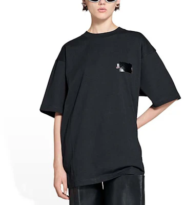 (Women) Balenciaga Logo Crewneck Short Sleeve Tee FW22 Black Loose Fit. 641655TNVG11089 Purchase (Women) Balenciaga Logo Crewneck Short Sleeve Tee FW22 Black Loose Fit. 641655TNVG11089