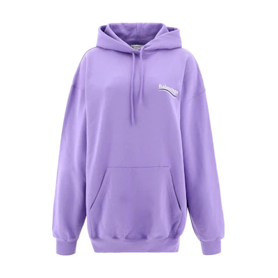 (Women) Balenciaga Logo Embroidered Pullover Hoodie Purple. 578135TKVI93072