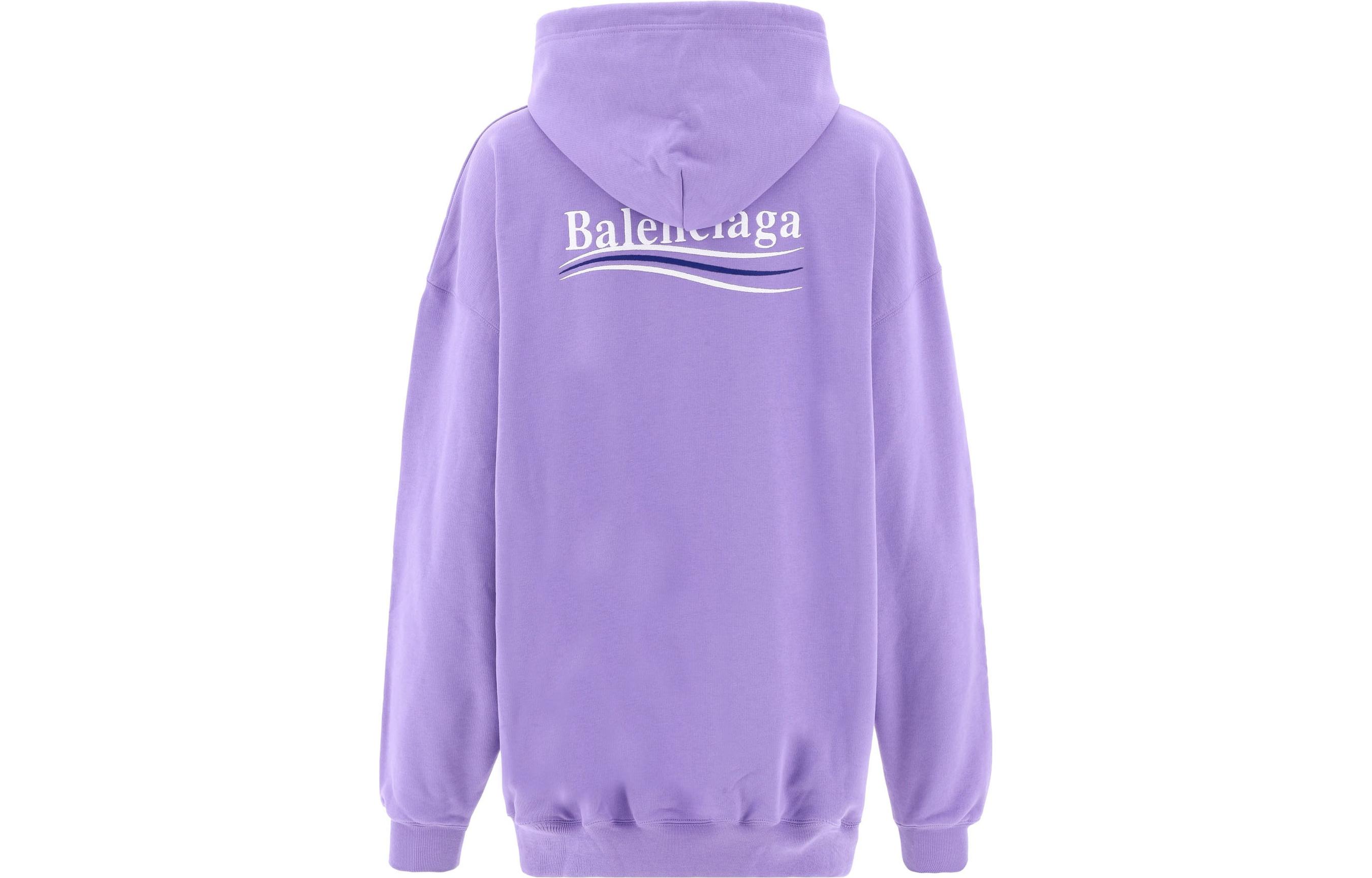 (Women) Balenciaga Logo Embroidered Pullover Hoodie Purple. 578135TKVI93072 圖 3