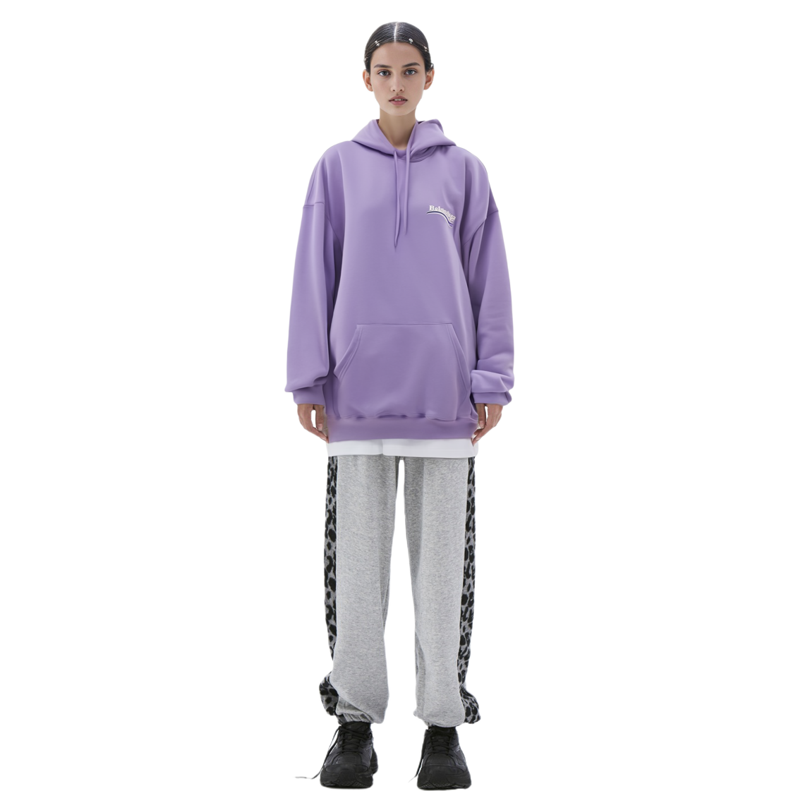 (Women) Balenciaga Logo Embroidered Pullover Hoodie Purple. 578135TKVI93072 圖 4