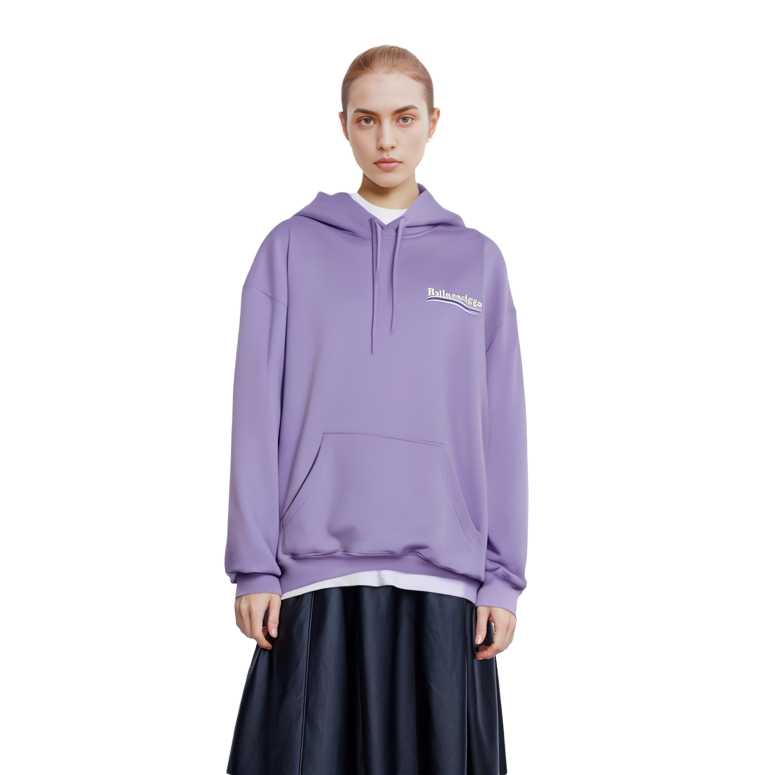 (Women) Balenciaga Logo Embroidered Pullover Hoodie Purple. 578135TKVI93072 圖 5