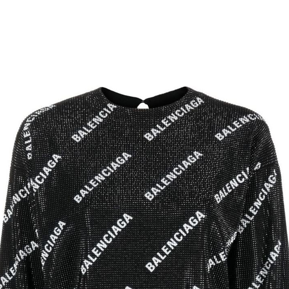 Details for (W) Suéter Negro Balenciaga Logo FW22 con Cristales. 704572T16531070