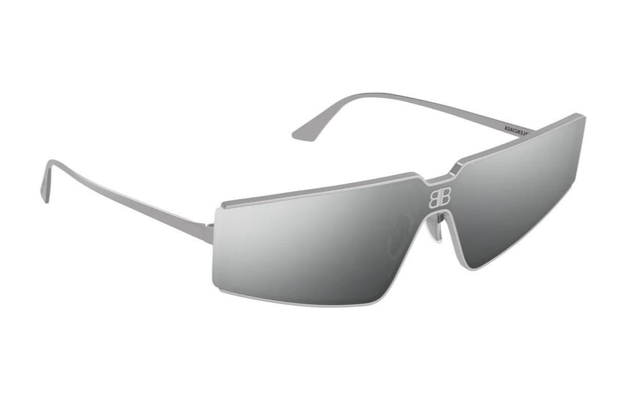 (Women) Balenciaga Logo Irregular Metal Sunglasses Silver for Women. BB0192S004004 圖 4