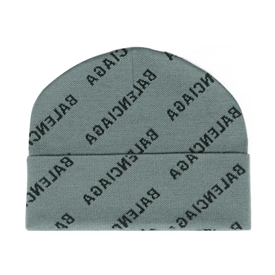 (Women) Balenciaga Logo Knit Jacquard Beanie Elegant Casual Style 736585T16661415