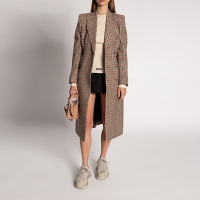 (W) Balenciaga 標誌針織修身圓領毛衣 米白色。 678565T61939501 Lookbook (W) Balenciaga 標誌針織修身圓領毛衣 米白色。 678565T61939501