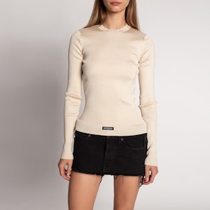 (W) Balenciaga 標誌針織修身圓領毛衣 米白色。 678565T61939501 Shop (W) Balenciaga 標誌針織修身圓領毛衣 米白色。 678565T61939501