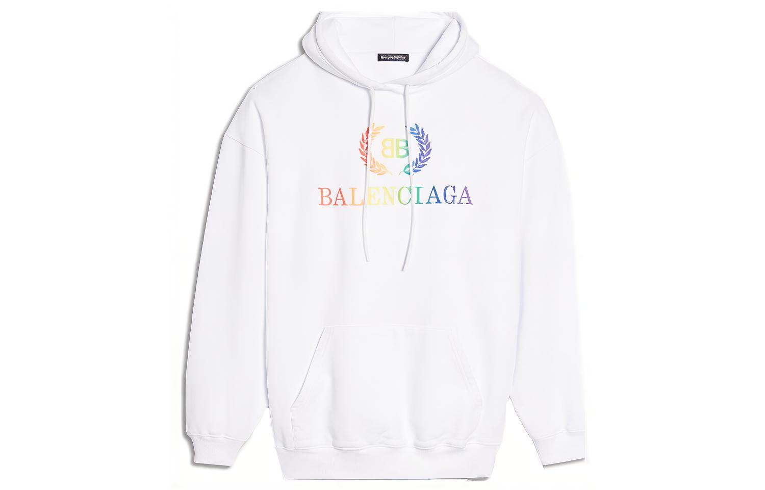 Buy (W) Balenciaga Logo 寬鬆白色連帽衫 570798TEV509044