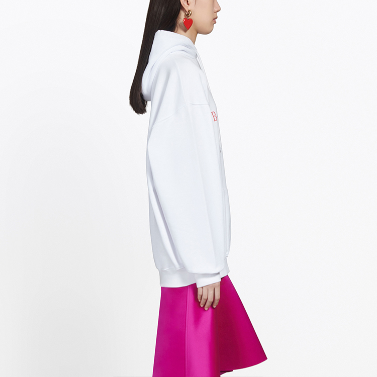 Details for (W) Balenciaga Logo 寬鬆白色連帽衫 570798TEV509044