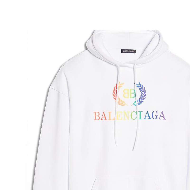 Sizing (W) Balenciaga Logo 寬鬆白色連帽衫 570798TEV509044