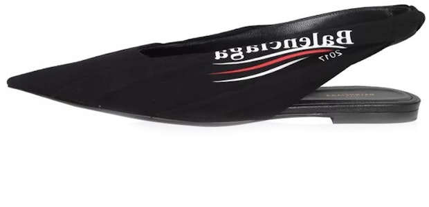 巴黎世家 字母logo尖头平底鞋 女款 黑色 Buy 巴黎世家 字母logo尖头平底鞋 女款 黑色