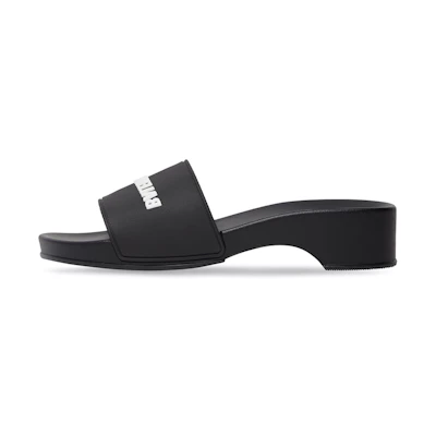 (W) Balenciaga Pool Wedge Slide 'Black White'