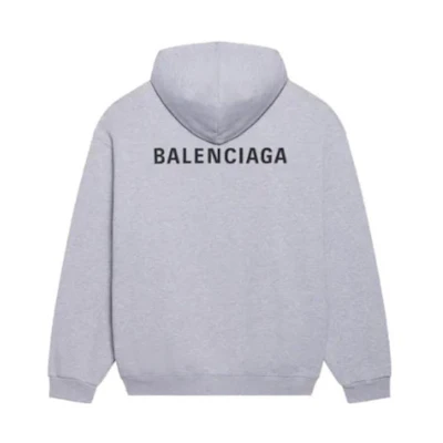 (Women) Balenciaga Logo Print Pullover Hoodie Grey 578135TIV841167