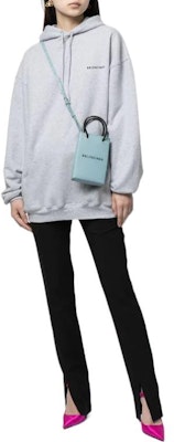 (Women) Balenciaga Logo Print Pullover Hoodie Grey 578135TIV841167 Lookbook (Women) Balenciaga Logo Print Pullover Hoodie Grey 578135TIV841167