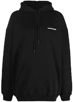 (Women) Balenciaga Logo Print Black Hoodie Women’s Regular Fit Long Sleeve Pullover 578135TIV841070 (Women) Balenciaga Logo Print Black Hoodie Women’s Regular Fit Long Sleeve Pullover 578135TIV841070