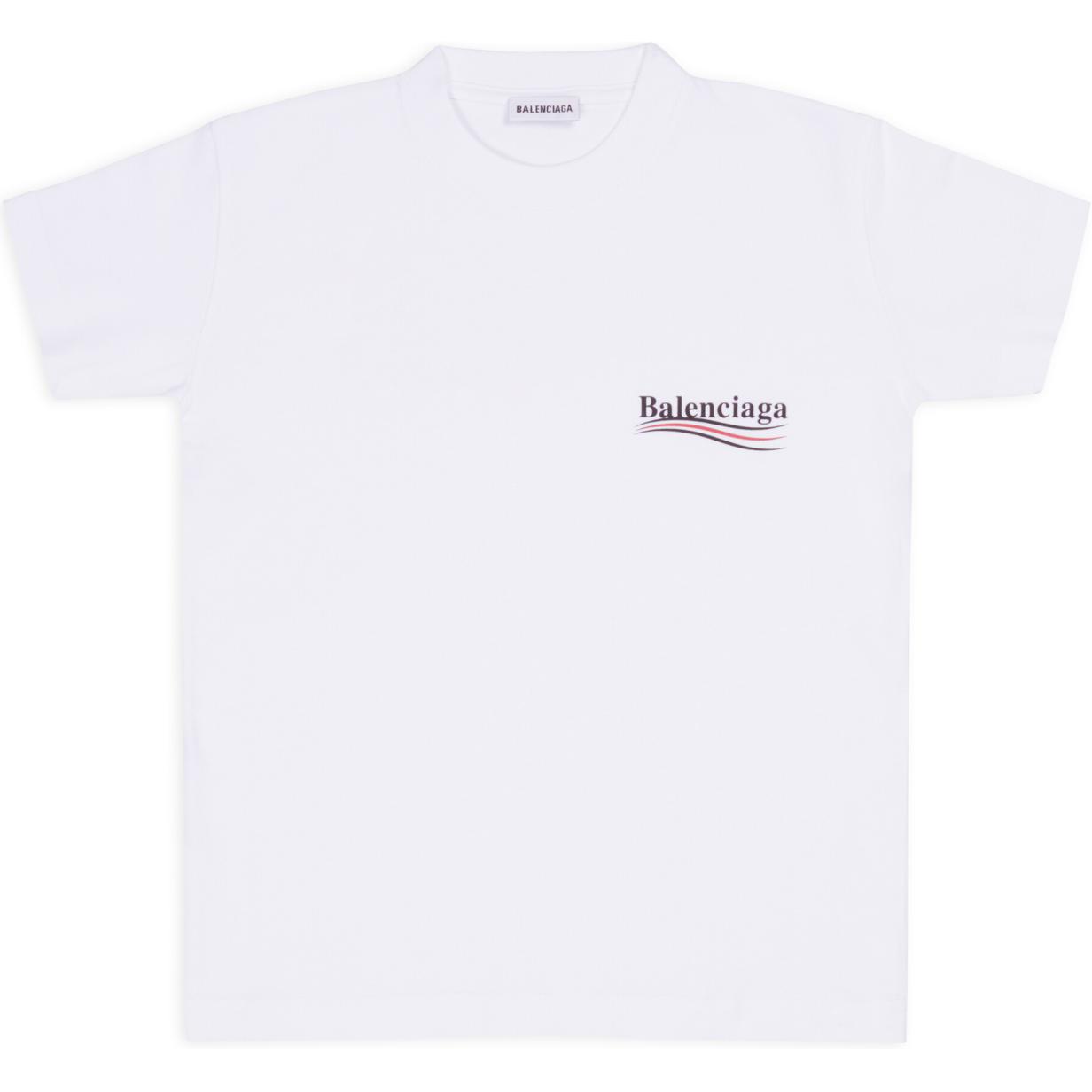 (Women) Balenciaga Logo Print Crew Neck White Oversized T-Shirt 612964TIV529040