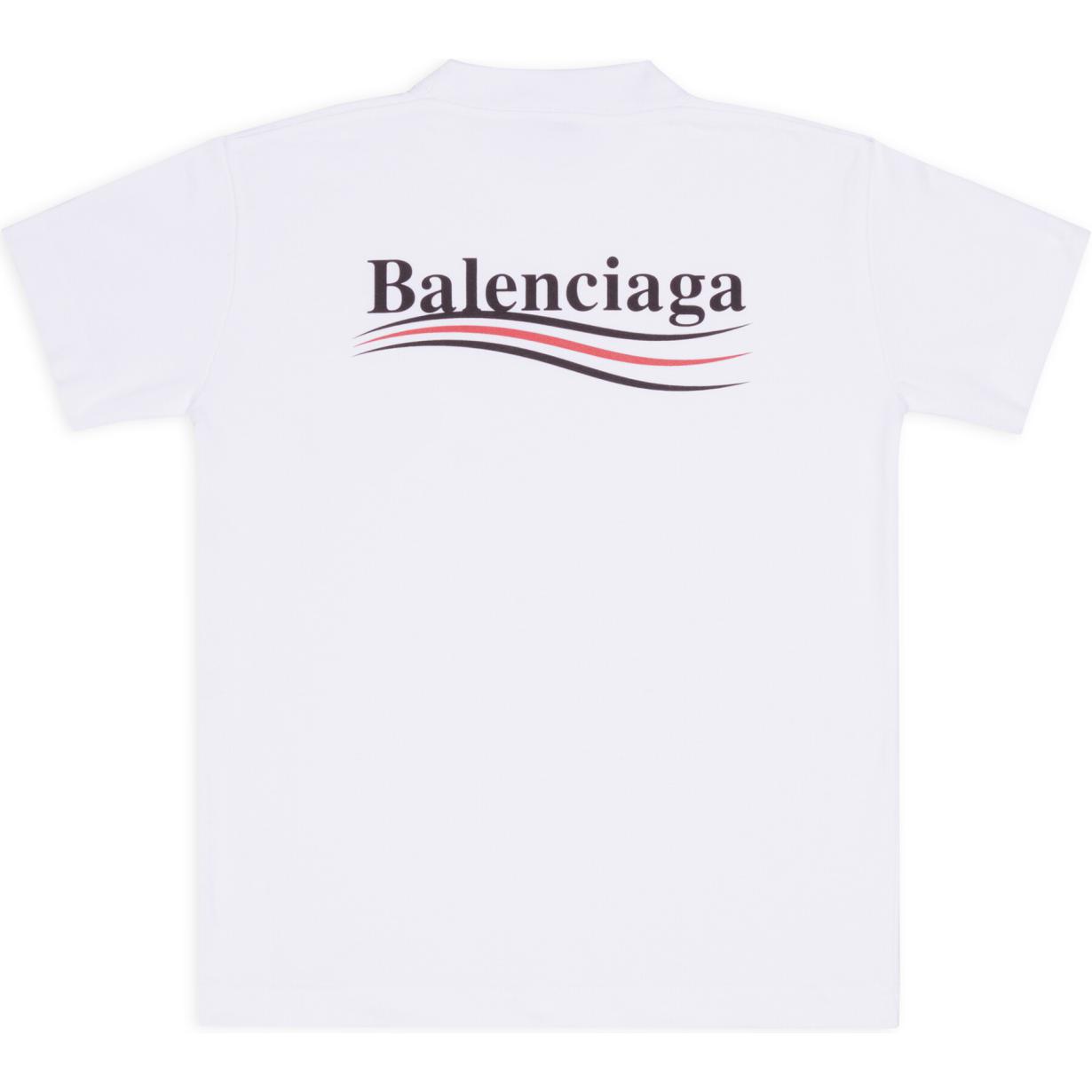 (Women) Balenciaga Logo Print Crew Neck White Oversized T-Shirt 612964TIV529040 圖 3