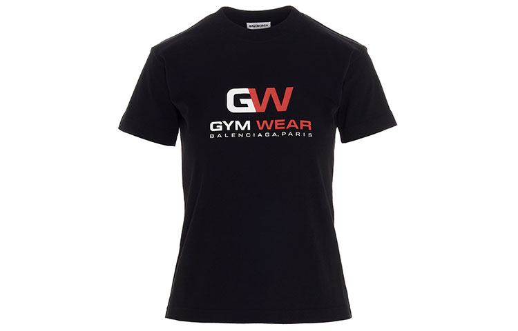 (Women) Balenciaga Logo Print Crewneck T-Shirt Black 612964TIVD51000 圖 2