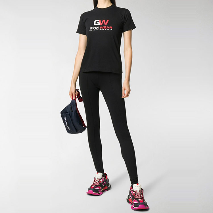 (Women) Balenciaga Logo Print Crewneck T-Shirt Black 612964TIVD51000 圖 4